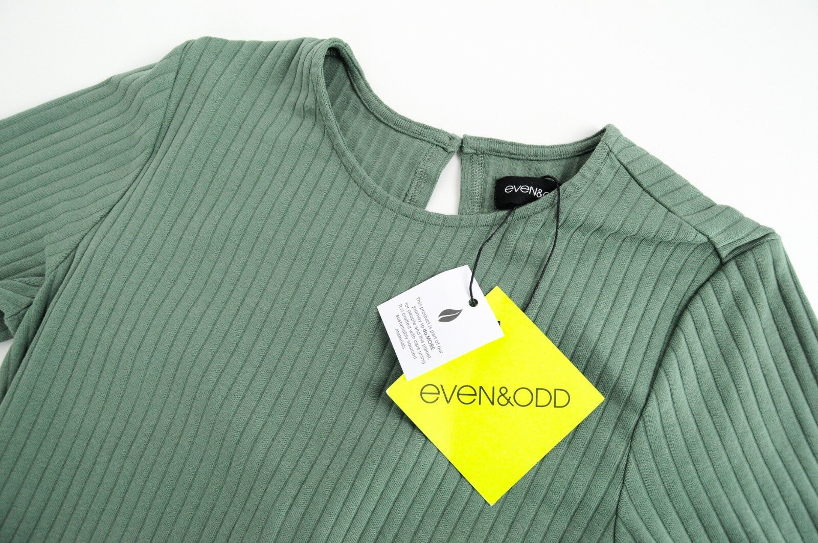 EVEN & ODD Women Jumpsuit M Green Short Sleeve Ribbed Cotton Belted Stretch