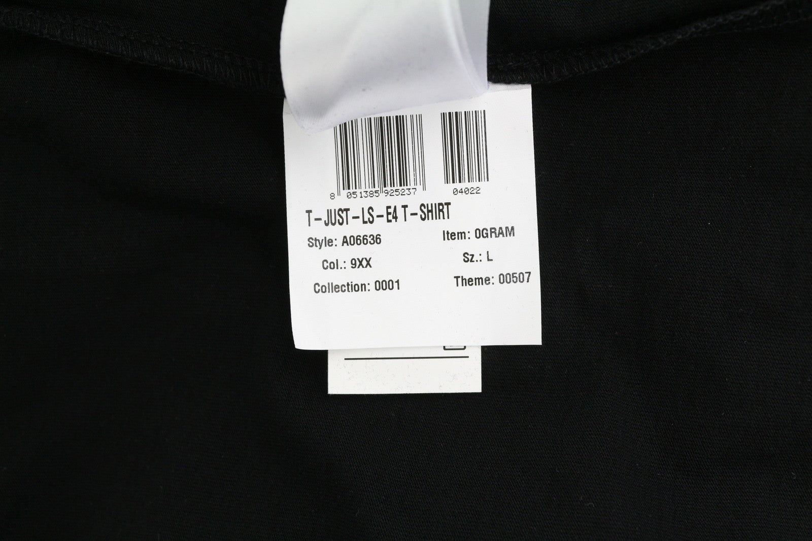 DIESEL T-Just-LS-E4 Men's T-Shirt L Black Lon Sleeve Crew Neck Tricot RRP€80