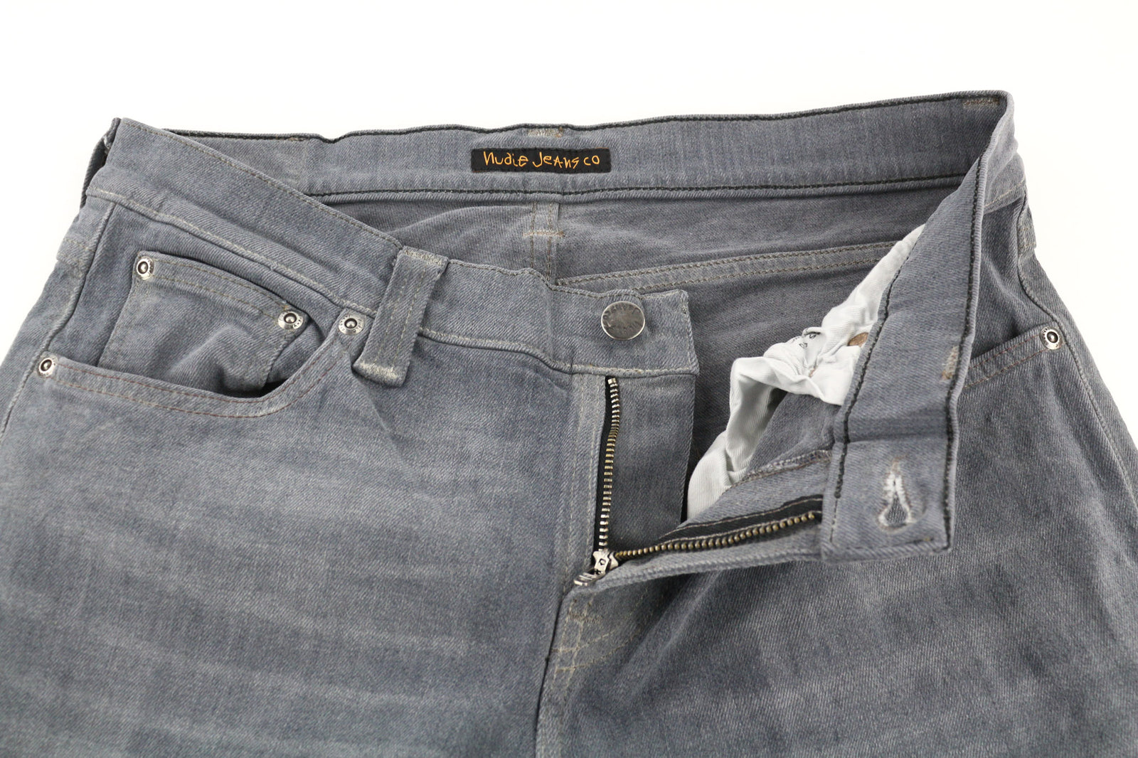 NUDIE JEANS Tight Long John Men Jeans W31/L34 Organic Charcoal Washed Slim Denim