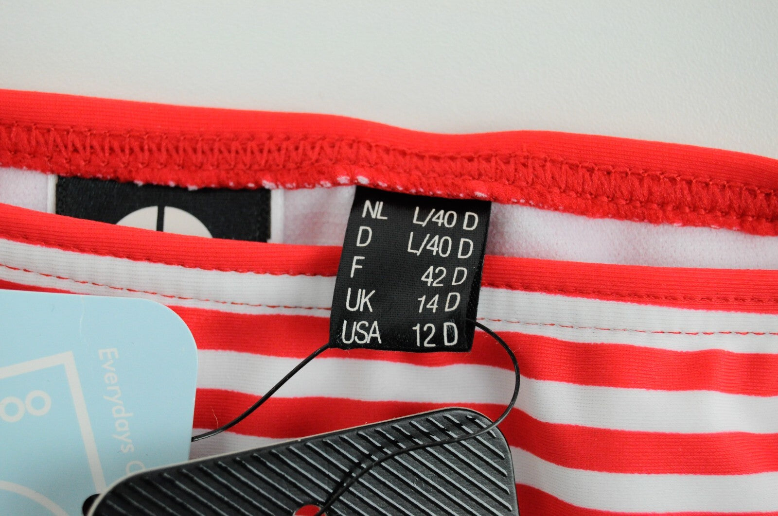 PROTEST Leone Women Swimsuit UK14D Red Striped Stretch Bikini Two Piece Set