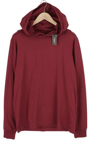 DIESEL Umlt-Jimmies Men T-Shirt L Underwear Hooded Long Sleeve Burgundy Tricot