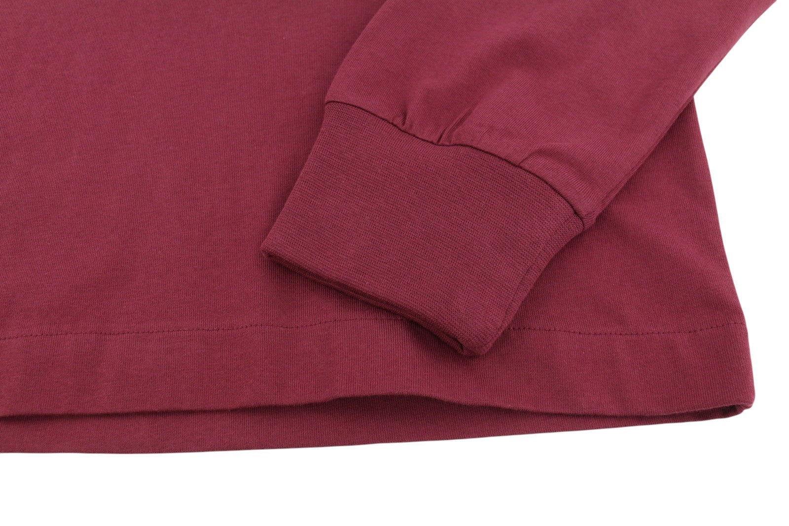 DIESEL Umlt-Jimmies Men T-Shirt L Underwear Hooded Long Sleeve Burgundy Tricot