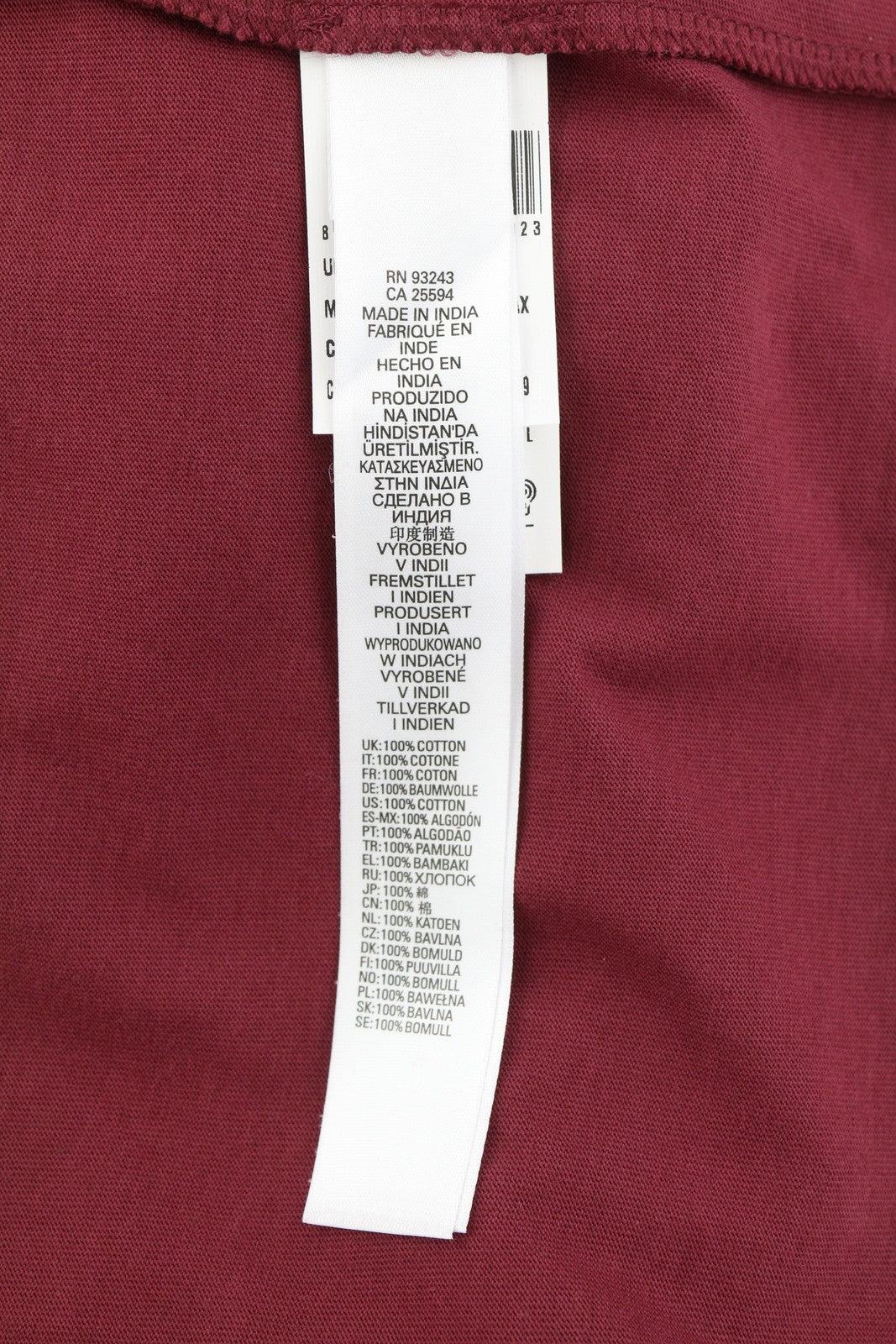 DIESEL Umlt-Jimmies Men T-Shirt L Underwear Hooded Long Sleeve Burgundy Tricot