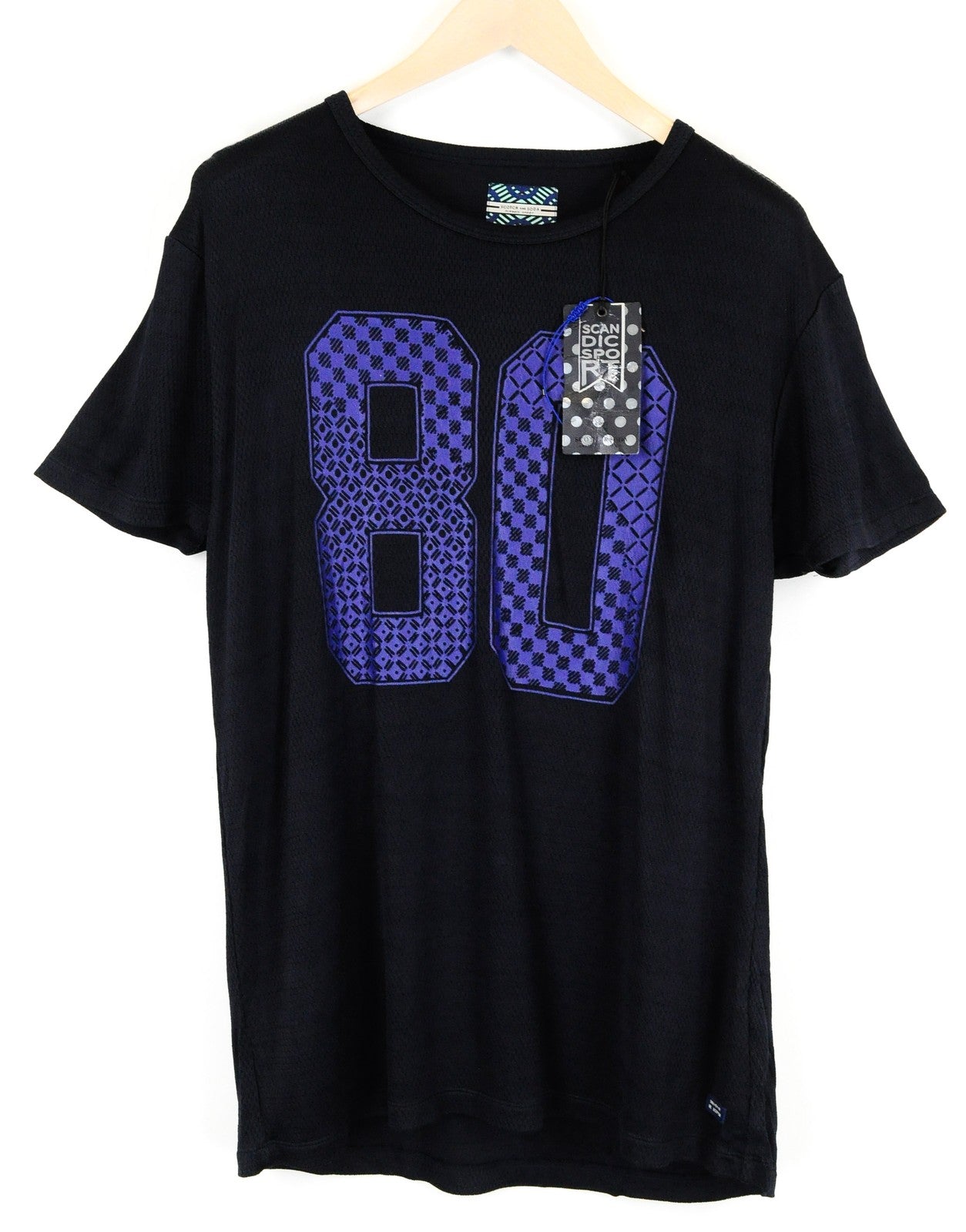 SCOTCH & SODA Scandic Sport Men T-Shirt ~M Navy Short Sleeve Logo Print Casual