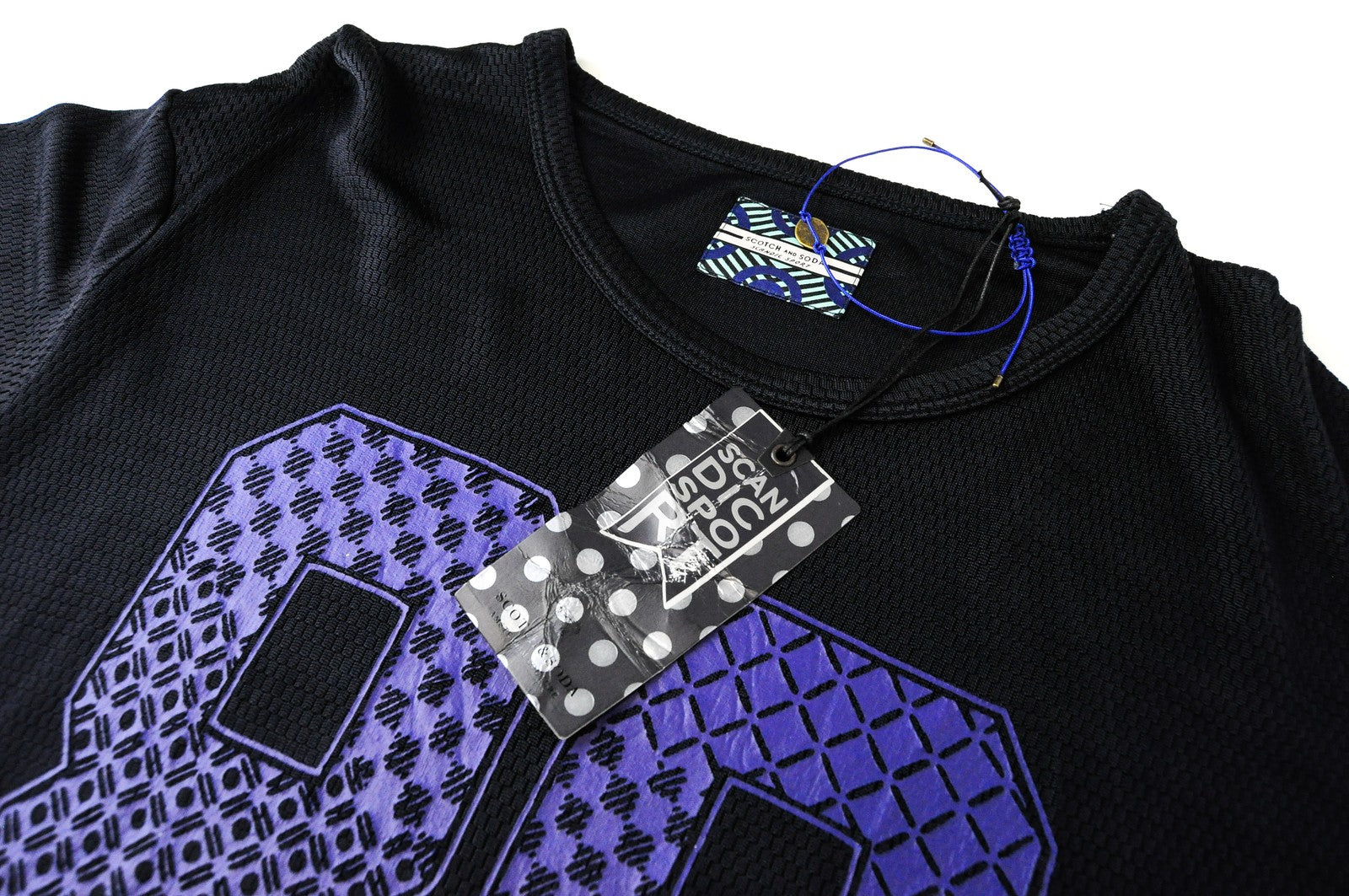 SCOTCH & SODA Scandic Sport Men T-Shirt ~M Navy Short Sleeve Logo Print Casual