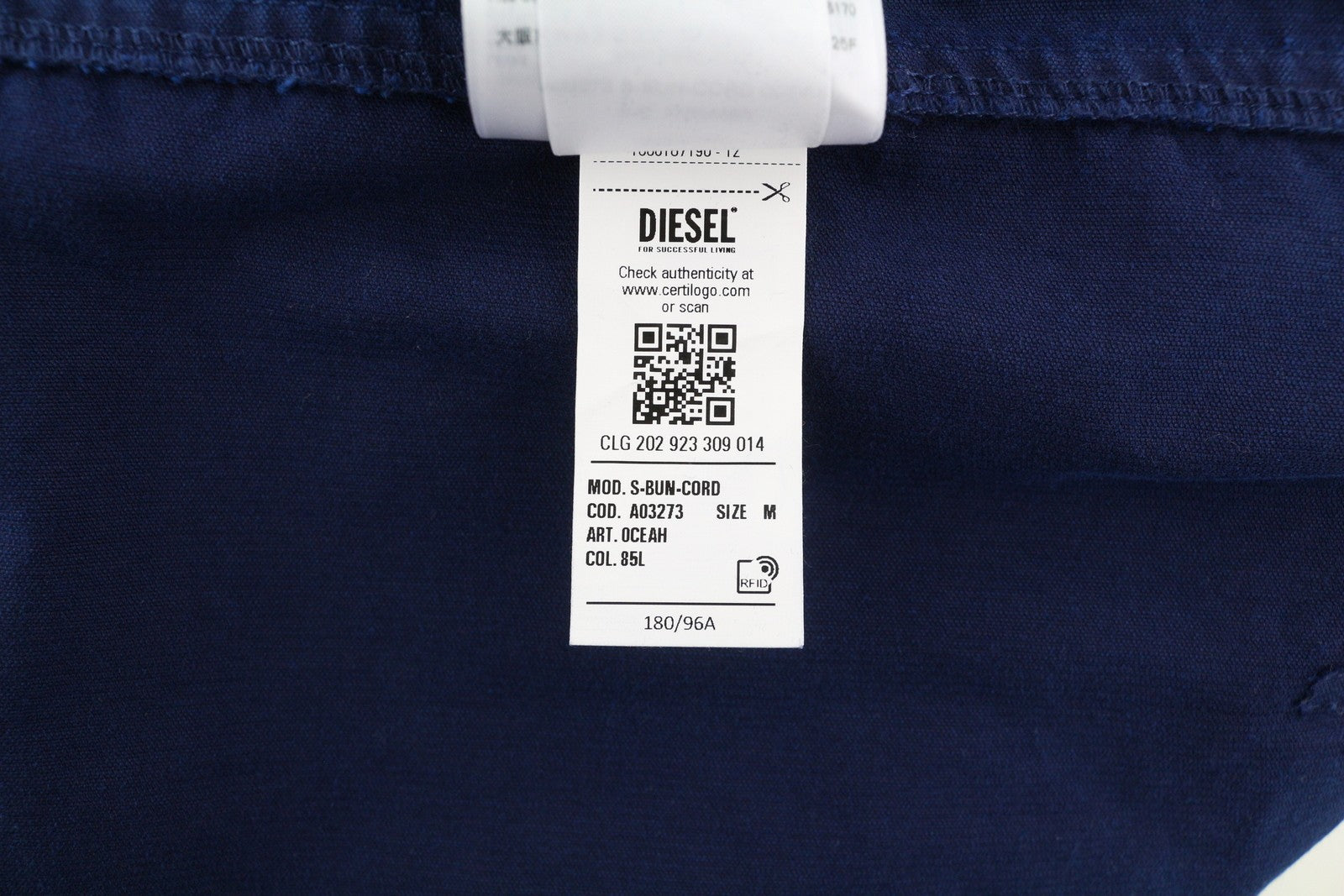 DIESEL S-Bun-Cord Men Shirt M Washed Blue Corduroy Thick Spread Snap RRP€175