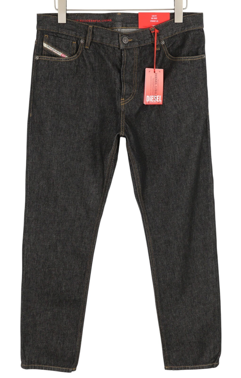 DIESEL 1995 Z9C34 Men Jeans W34/L30 Slim  Straight Leg Buttoned Dark RRP€185