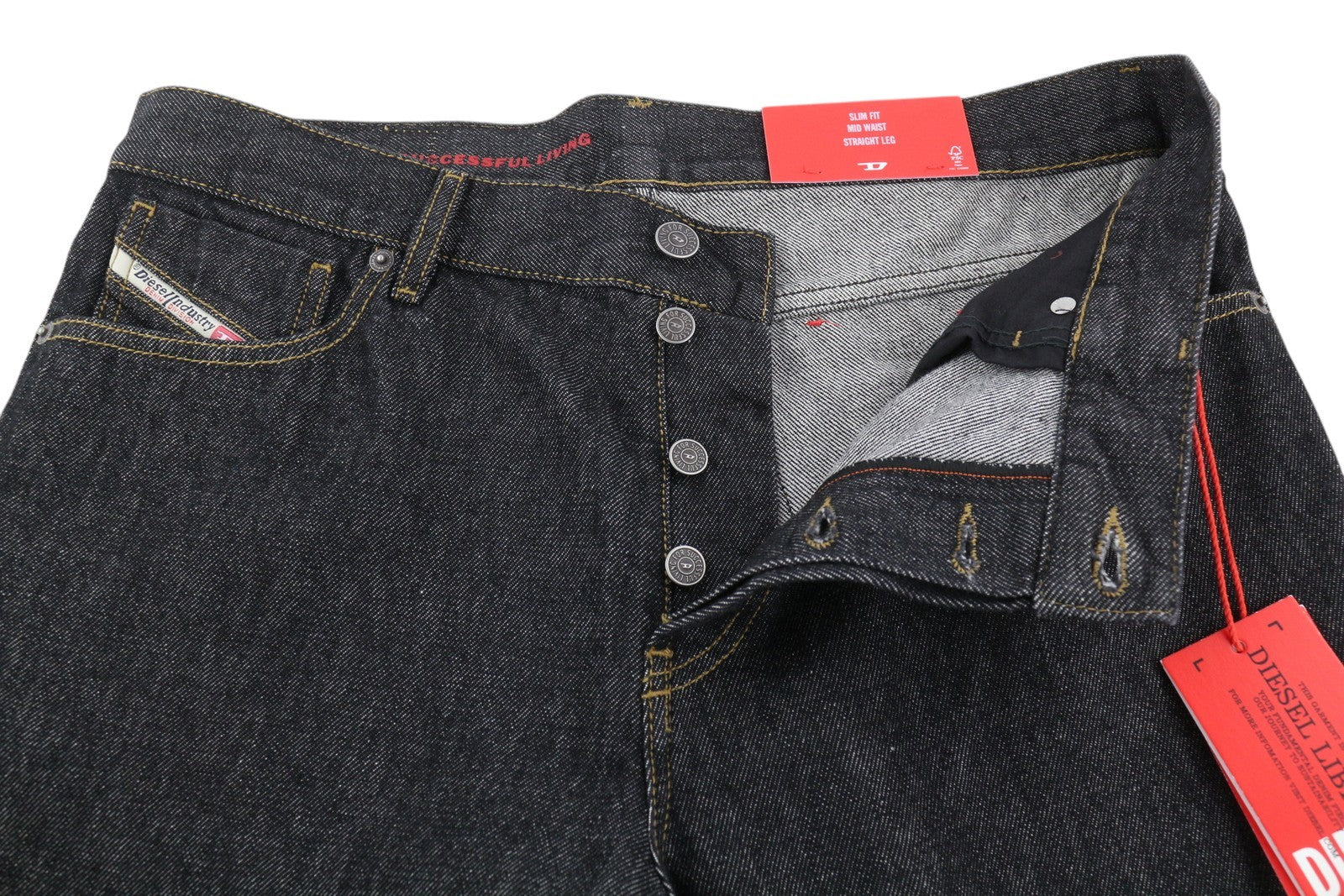 DIESEL 1995 Z9C34 Men Jeans W34/L30 Slim  Straight Leg Buttoned Dark RRP€185