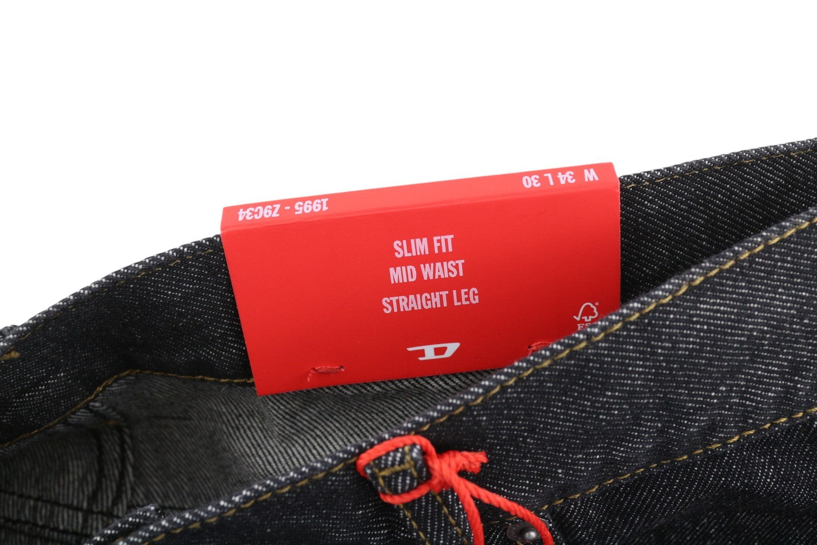 DIESEL 1995 Z9C34 Men Jeans W34/L30 Slim  Straight Leg Buttoned Dark RRP€185