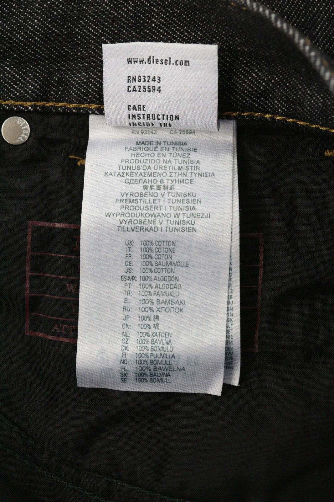 DIESEL 1995 Z9C34 Men Jeans W34/L30 Slim  Straight Leg Buttoned Dark RRP€185