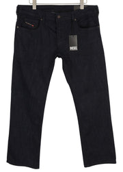 DIESEL Zatiny RB060 Men Jeans W36/L32 Bootcut Fit Button Fly Dark Blue Denim