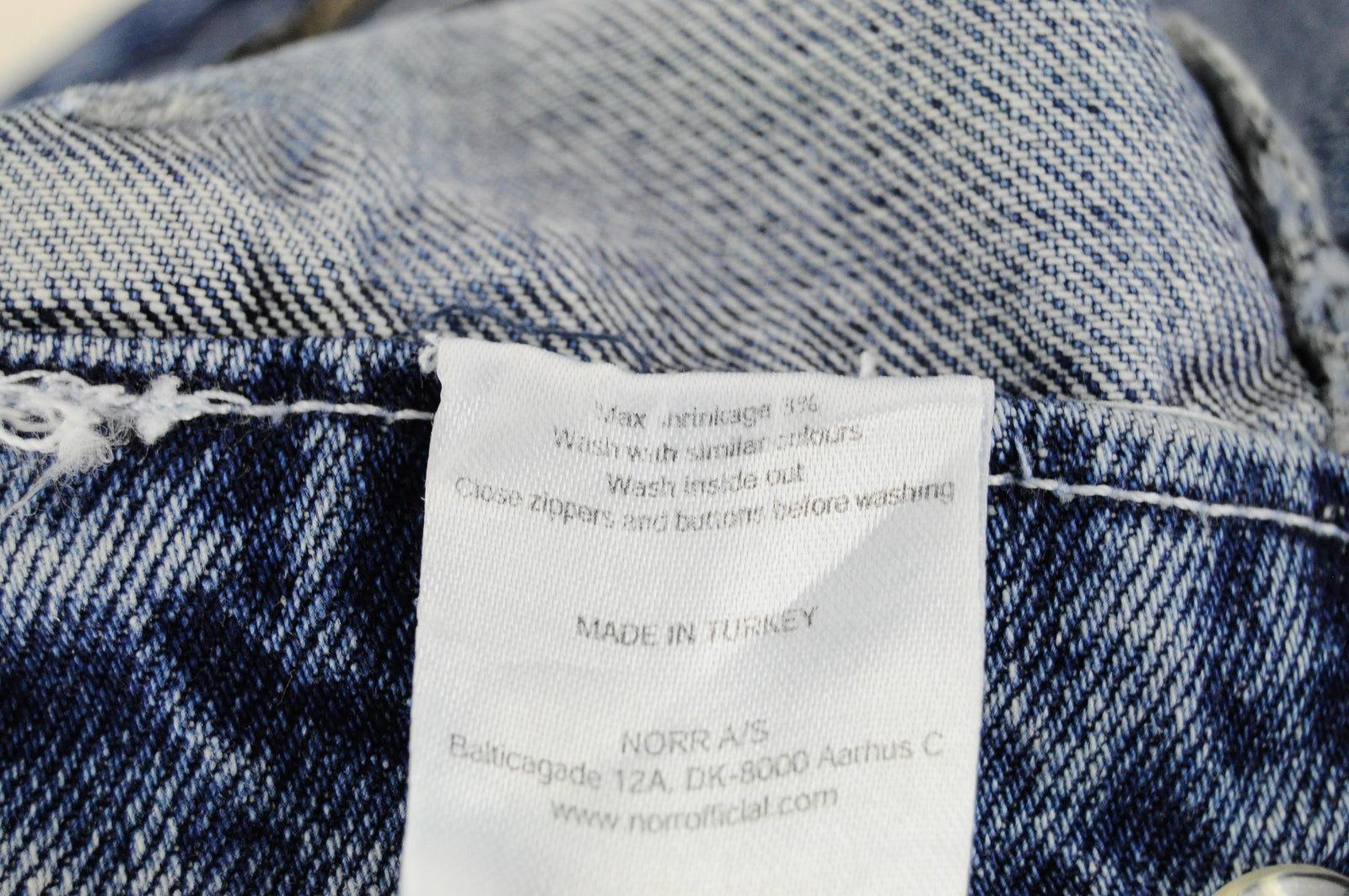 NORR Women Skirt S Blue Washed Denim Slit Over Knee Pure Cotton Casual Style