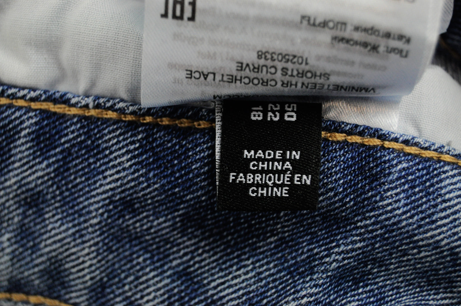 VERO MODA Women Shorts UK22 Blue Denim Pure Cotton Lace 5-Pocket Casual