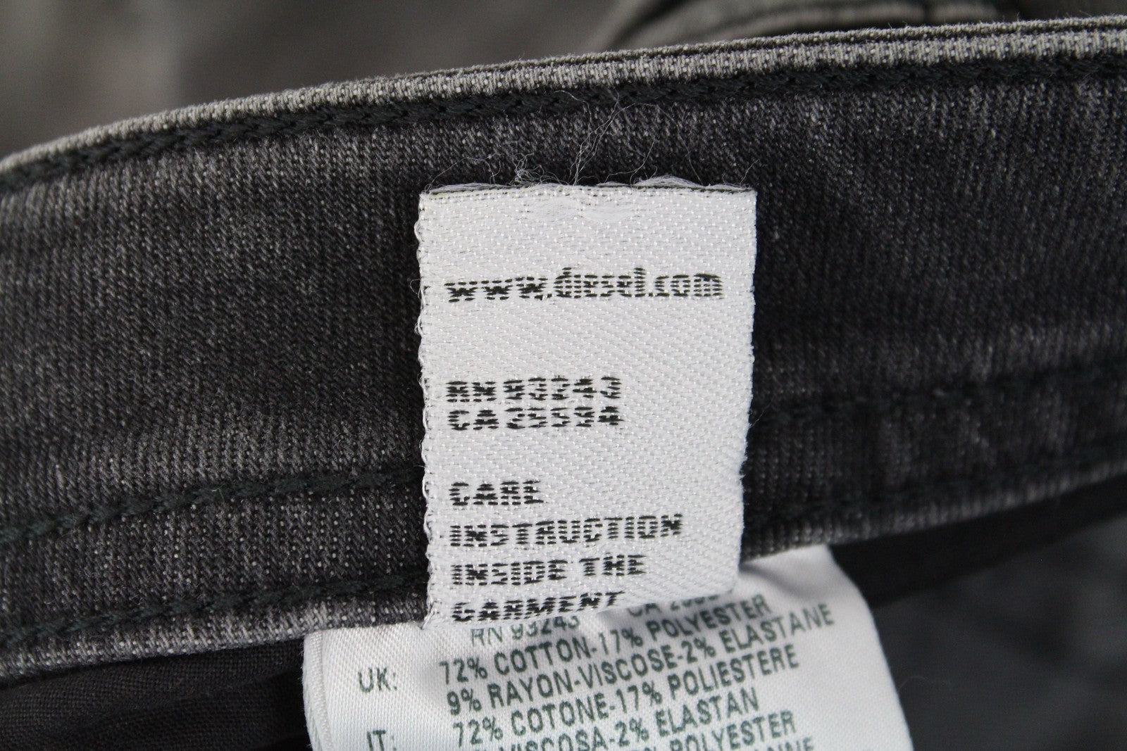 DIESEL Thommer R266U Men Jeans W38/L32 Slim Skinny Cotton Stretch Fit Grey Wash