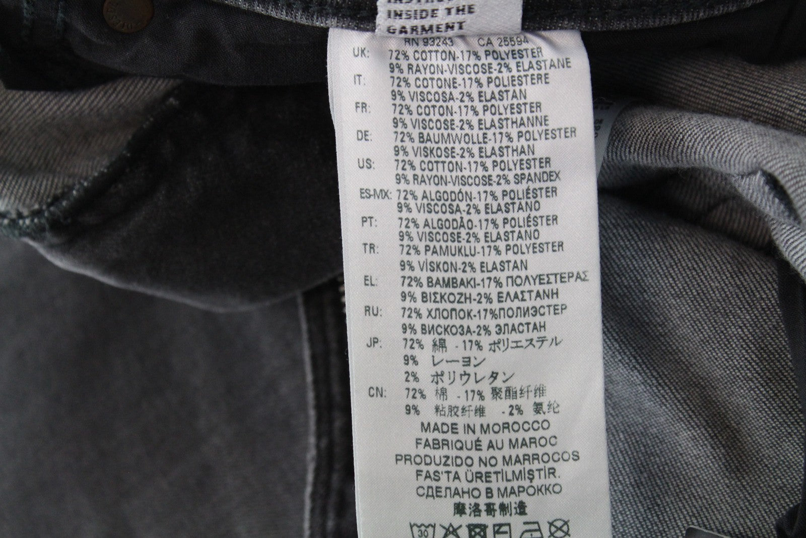 DIESEL Thommer R266U Men Jeans W38/L32 Slim Skinny Cotton Stretch Fit Grey Wash