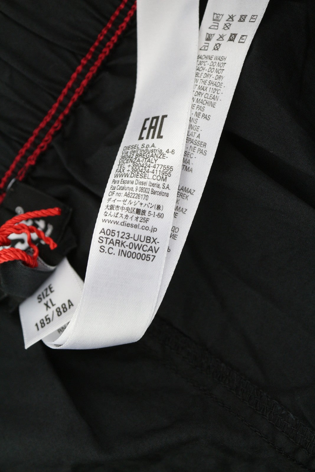 DIESEL Uubx-Stark Men Underwear XL Boxer Elastic Waist Logo All Seasons Black