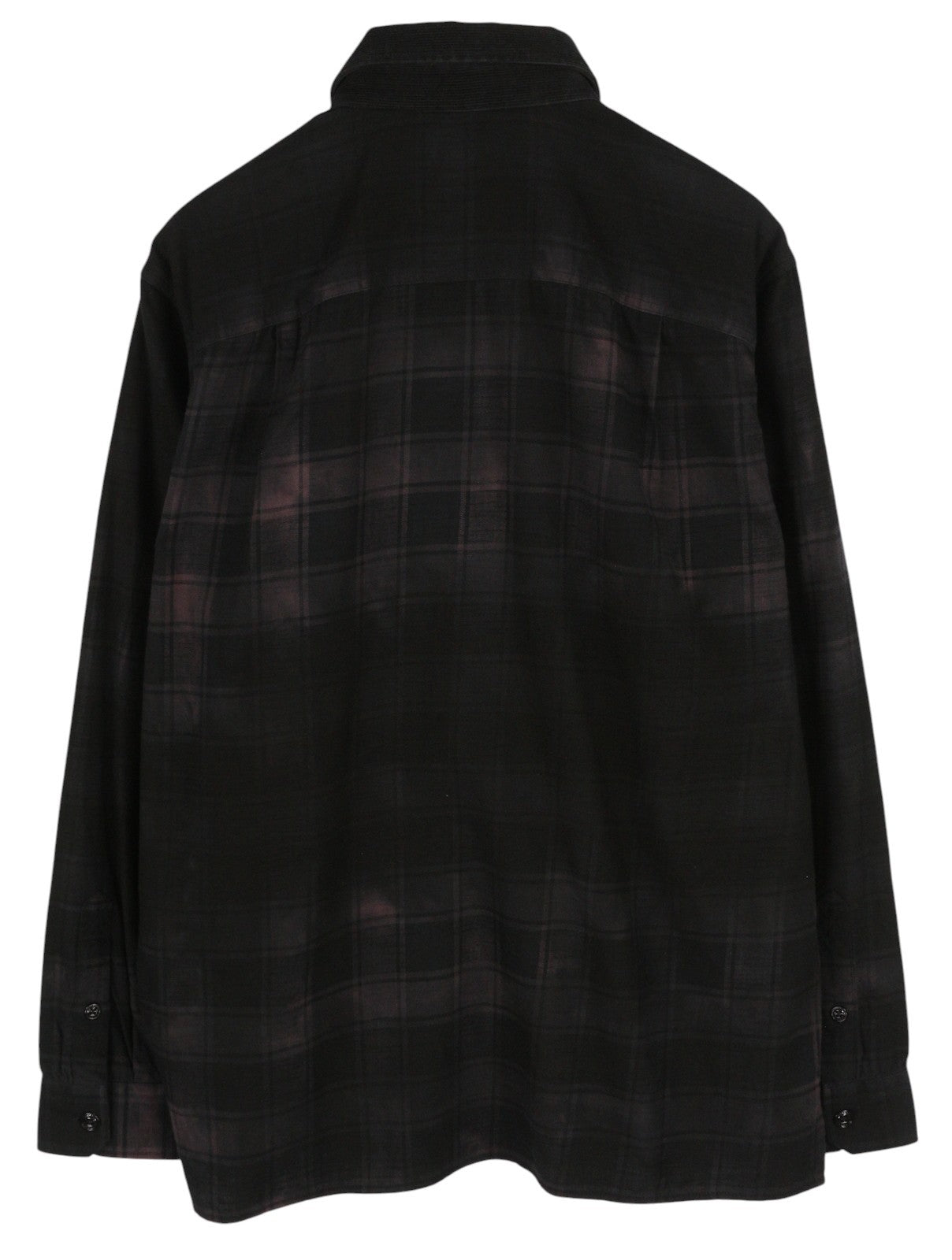 DIESEL S-Jess-Dip Men Shirt L Black Flannel Buttoned Plaid Spread Neck RRP€150