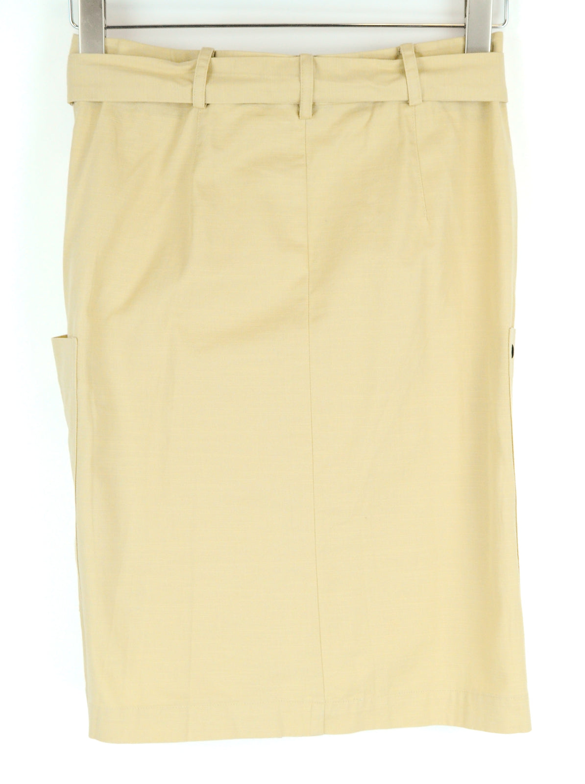 NUMPH Nubizzy Women Skirt EU36 Sand Beige Short Belted Zip-Fly Cotton Stretch
