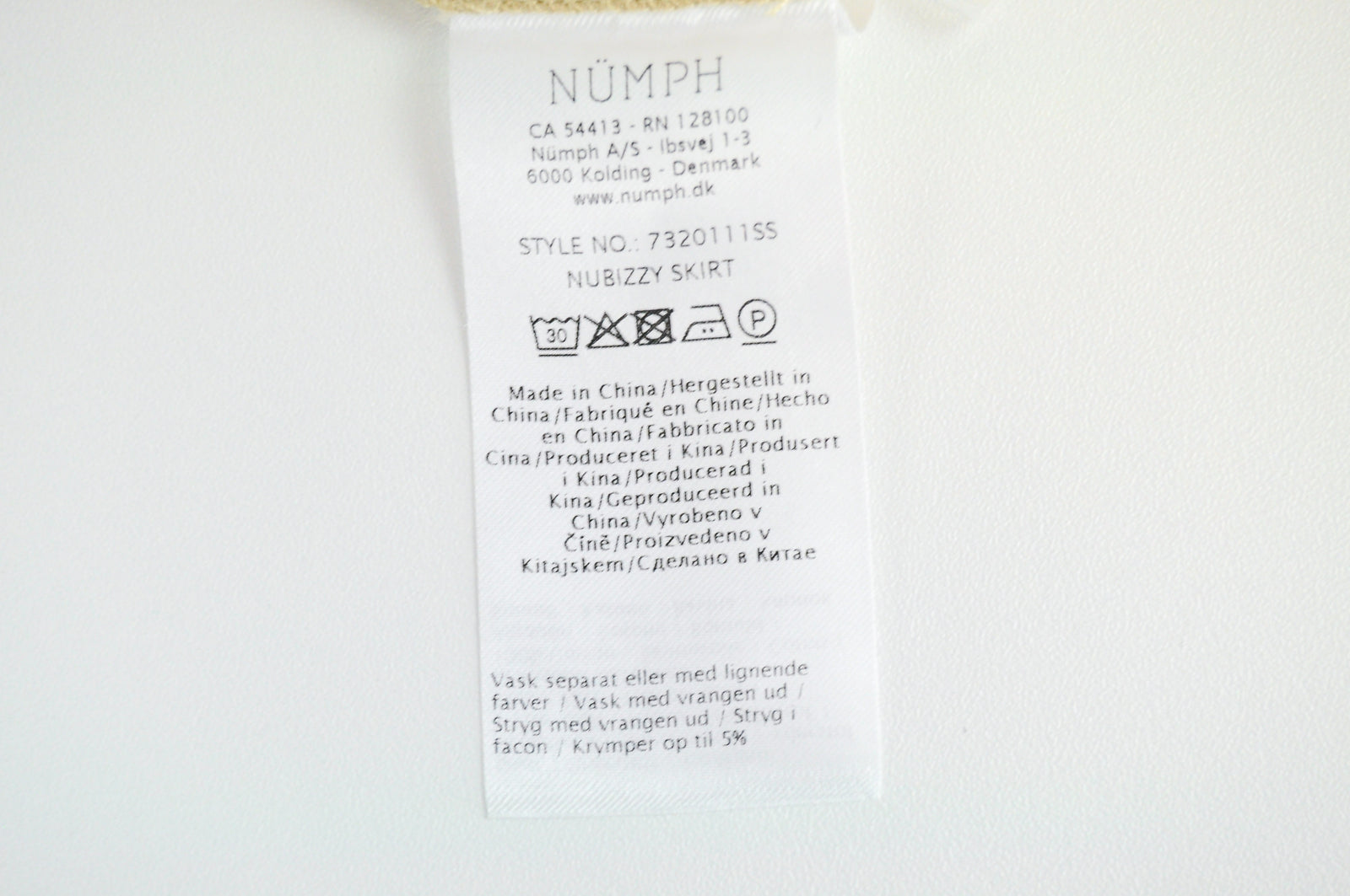 NUMPH Nubizzy Women Skirt EU36 Sand Beige Short Belted Zip-Fly Cotton Stretch