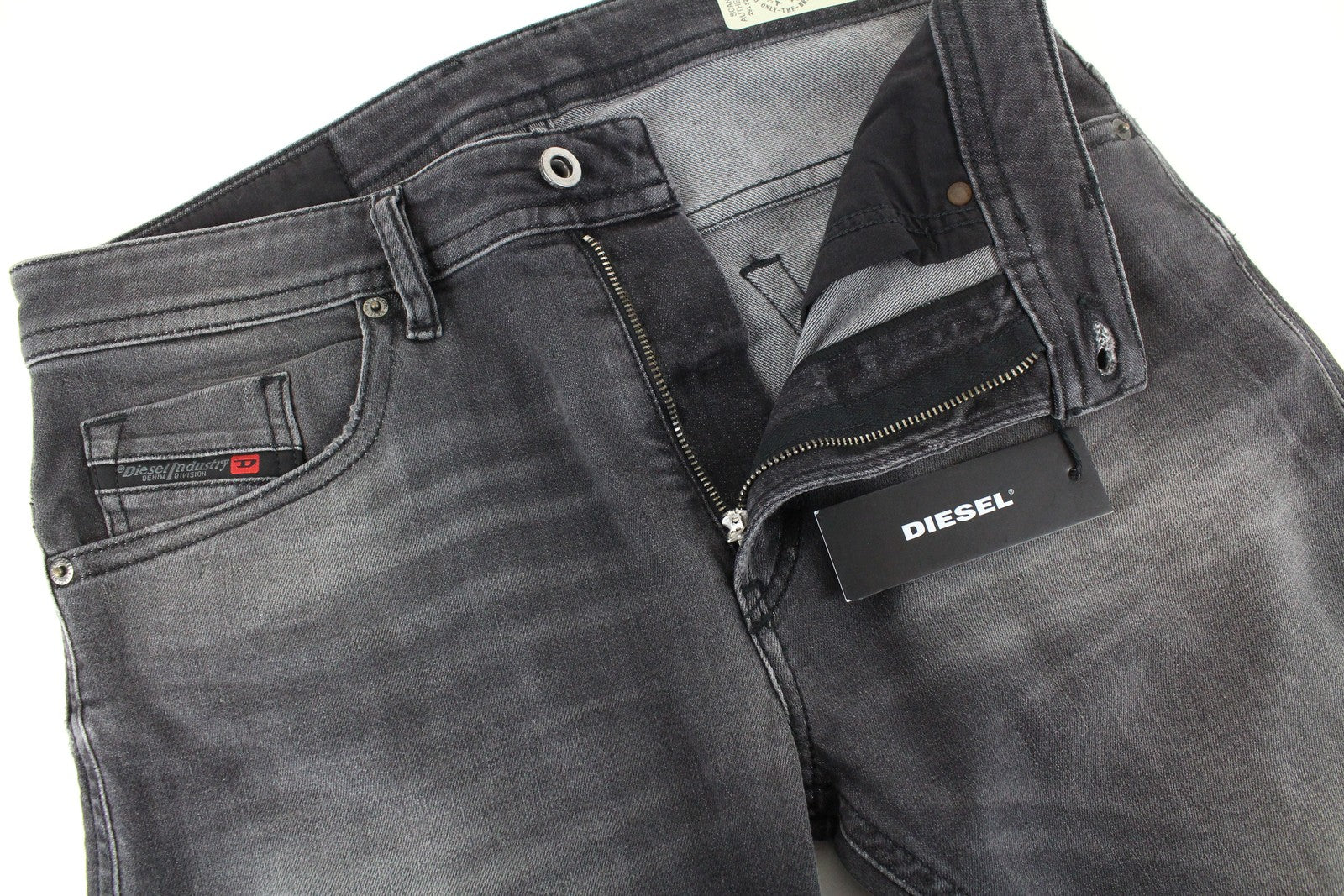 DIESEL Thommer R266U Men Jeans W30/L32 Slim Skinny Fit Grey Cotton Ripped Look