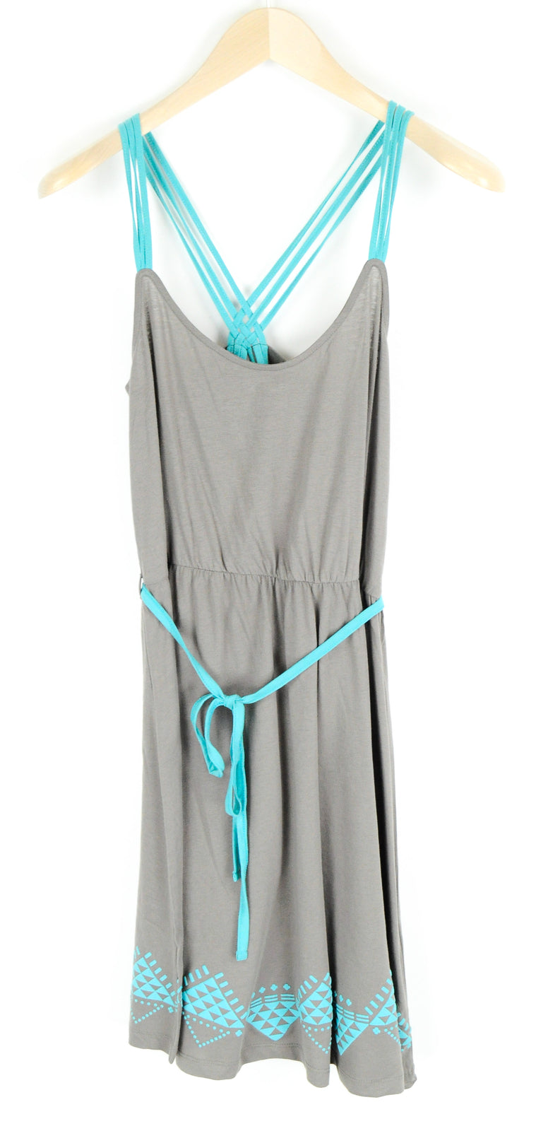 EVEN & ODD Women Dress XL Grey Lightweight Cross Strap Short Cotton Summer Fit