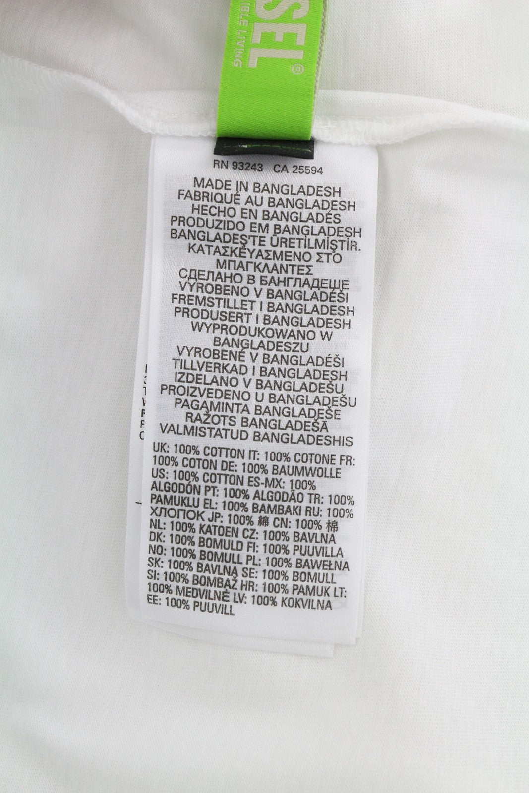 DIESEL T-Diegos-LS-K27 Men T-Shirt 2XL White Long Sleeve Crew Neck Tricot Logo