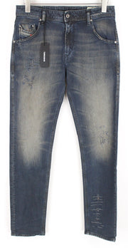 DIESEL Krayver R48XU Men Jeans W31/L32 Slim Carrot Fit Aged Cotton Blue Denim
