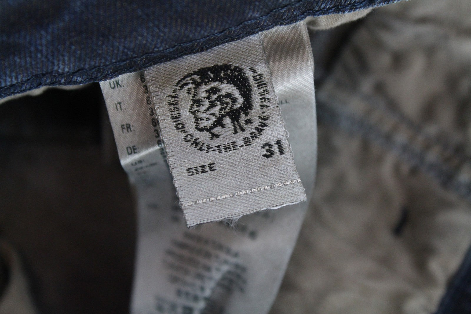 DIESEL Krayver R48XU Men Jeans W31/L32 Slim Carrot Fit Aged Cotton Blue Denim