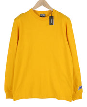 DIESEL T-Just-LS-B51 Men T-Shirt M Yellow Crew Collar Long Sleeve Tricot Logo