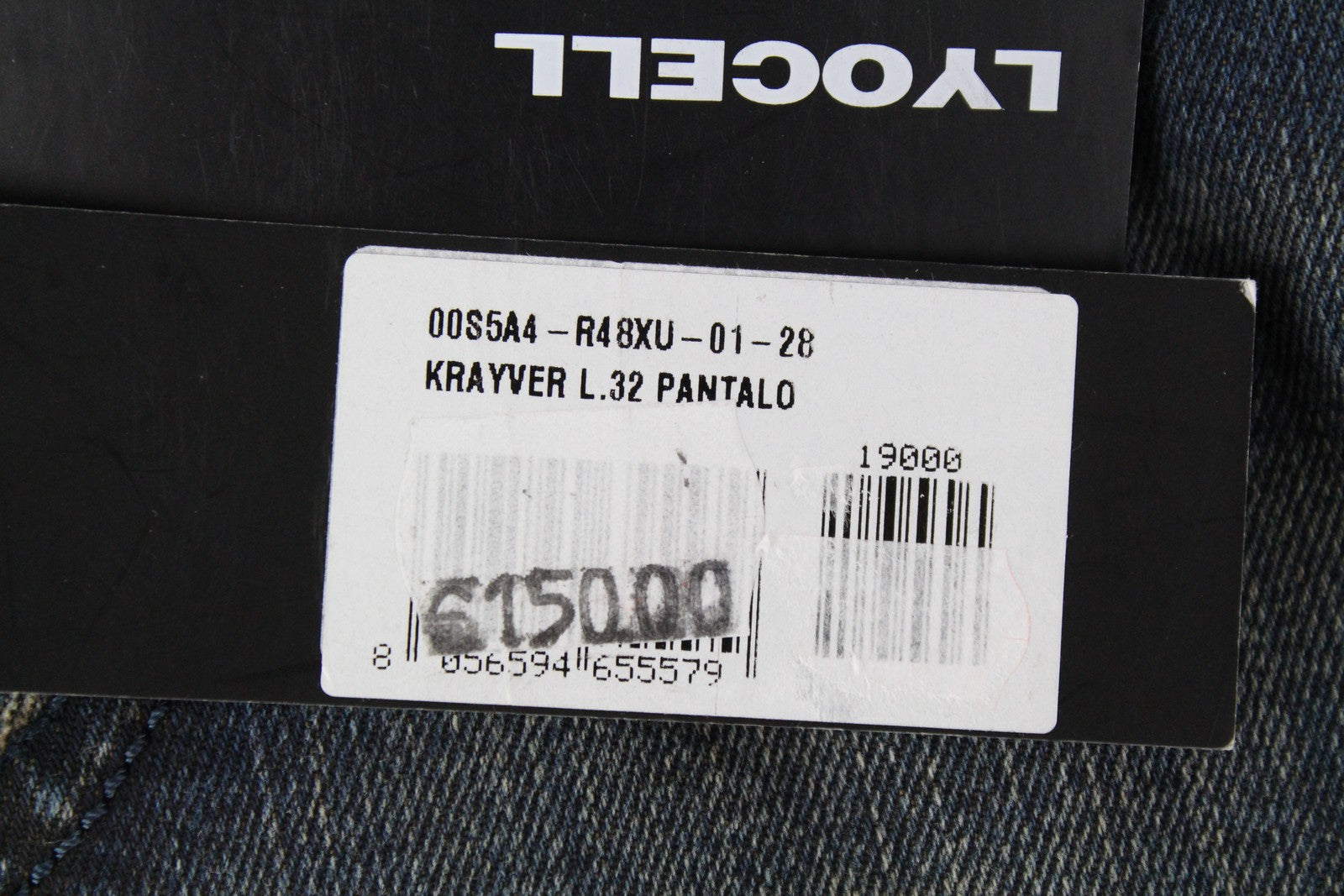 DIESEL Krayver R48XU Men Jeans W28/L32 Slim Carrot Fit Cotton Aged Blue Wash