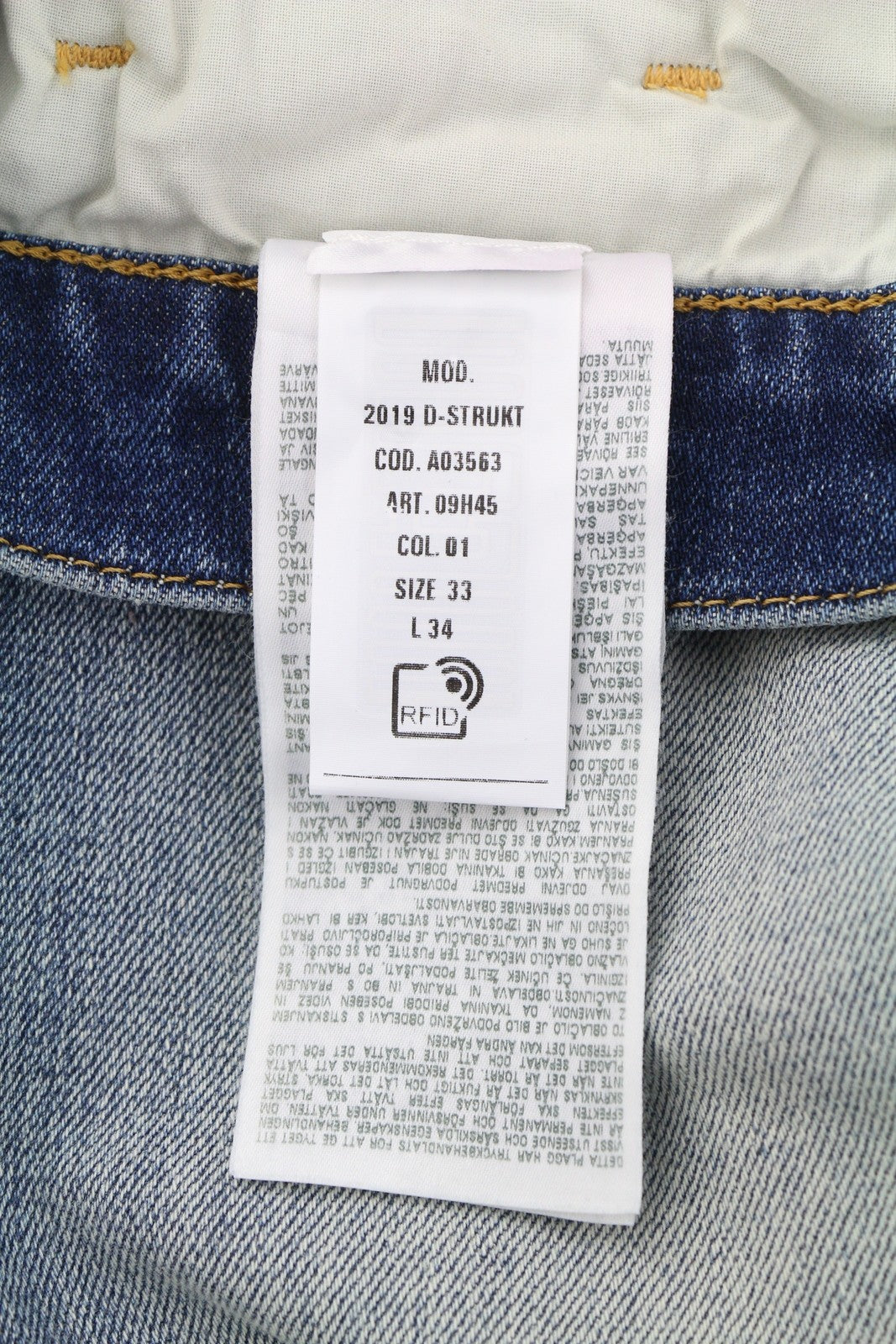 DIESEL 2019 D-Strukt 09H45 Men Jeans W33/L34 Slim  Distress Fade Effect RRP€250