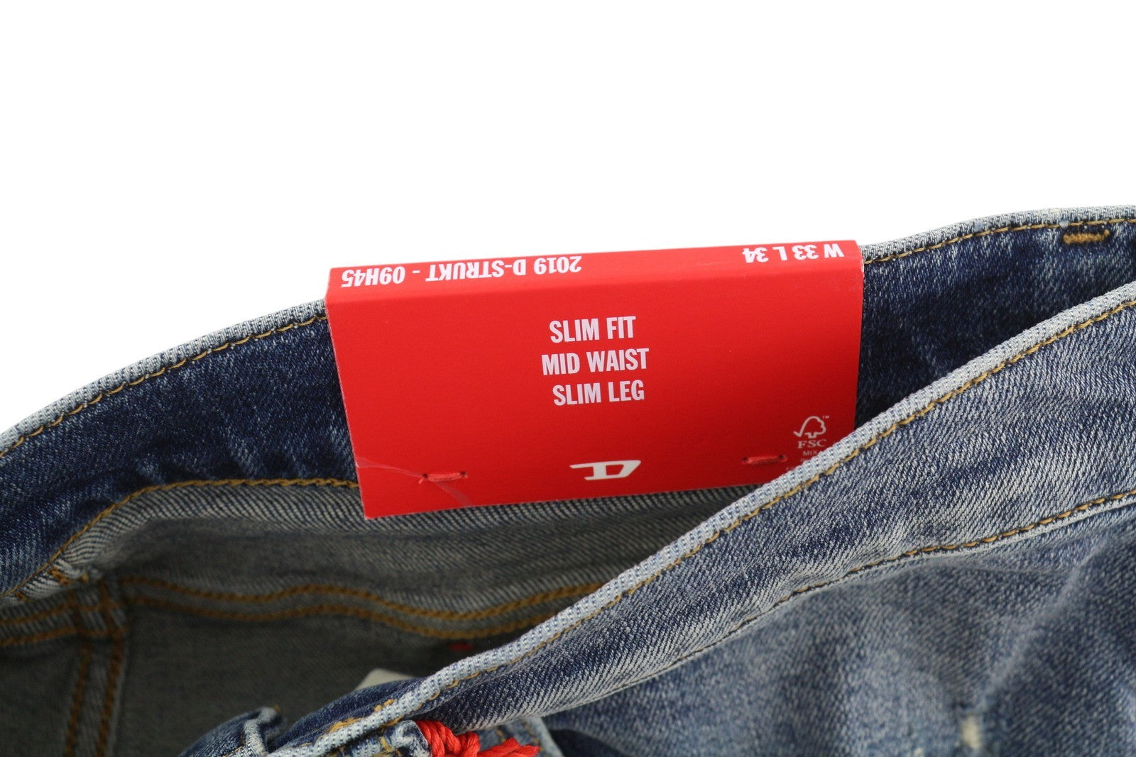 DIESEL 2019 D-Strukt 09H45 Men Jeans W33/L34 Slim  Distress Fade Effect RRP€250