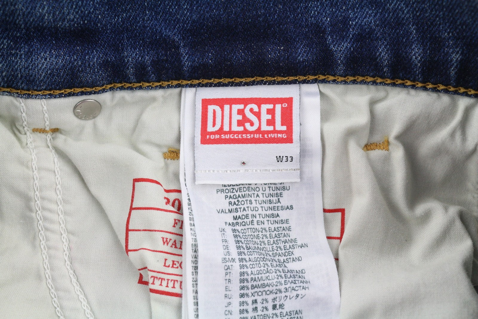 DIESEL 2019 D-Strukt 09H45 Men Jeans W33/L34 Slim  Distress Fade Effect RRP€250