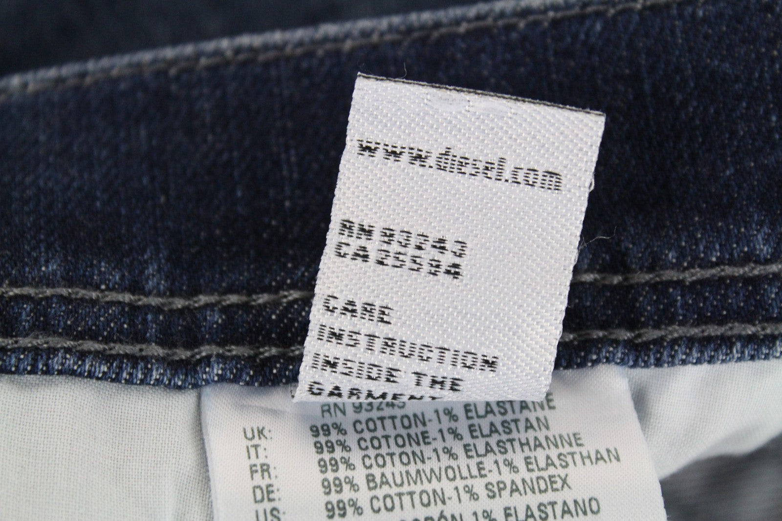 DIESEL Tepphar R39M0 vyriški džinsai W30/L32 Slim Carrot Fit medvilniniai skalbti mėlyni džinsai 