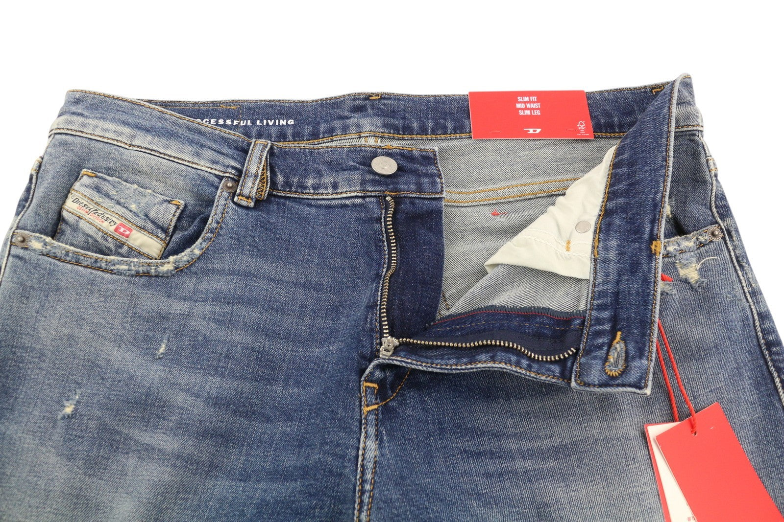 DIESEL 2019 D-Strukt 09H45 Men Jeans W32/L34 Slim  Distress Fade Effect RRP€250