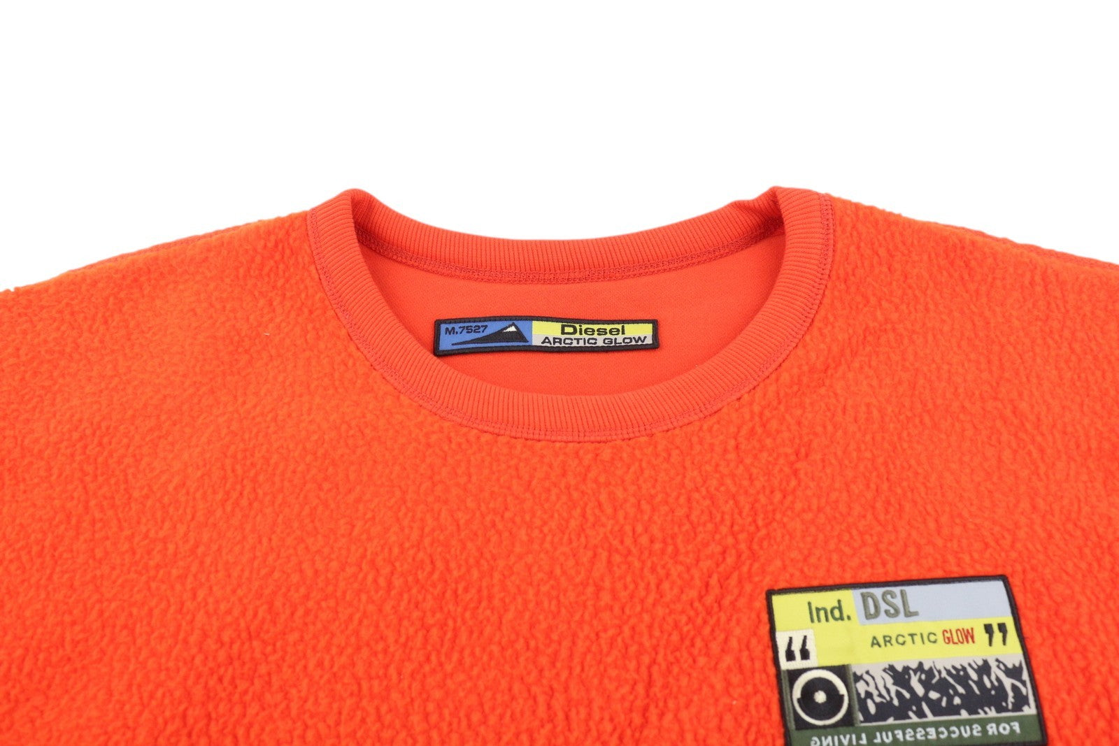 DIESEL S-Mast-Rev Men Sweatshirt M Orange Pullover Crew Neck Fluffy RRP195