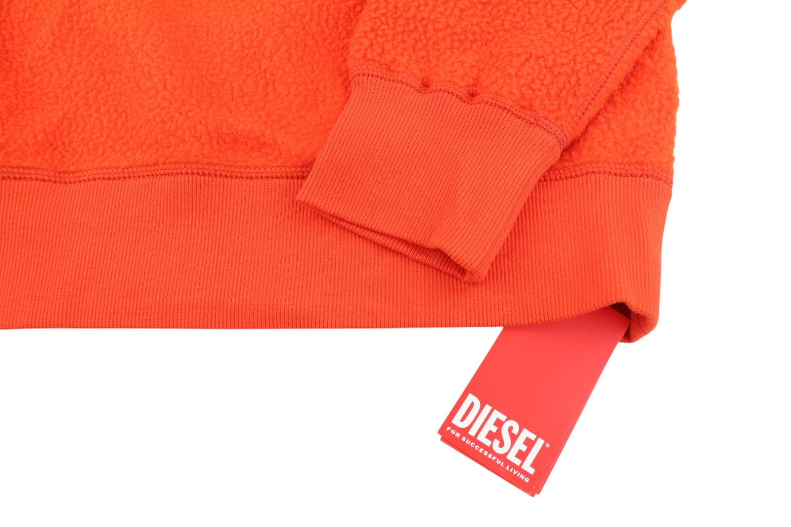 DIESEL S-Mast-Rev Men Sweatshirt M Orange Pullover Crew Neck Fluffy RRP195