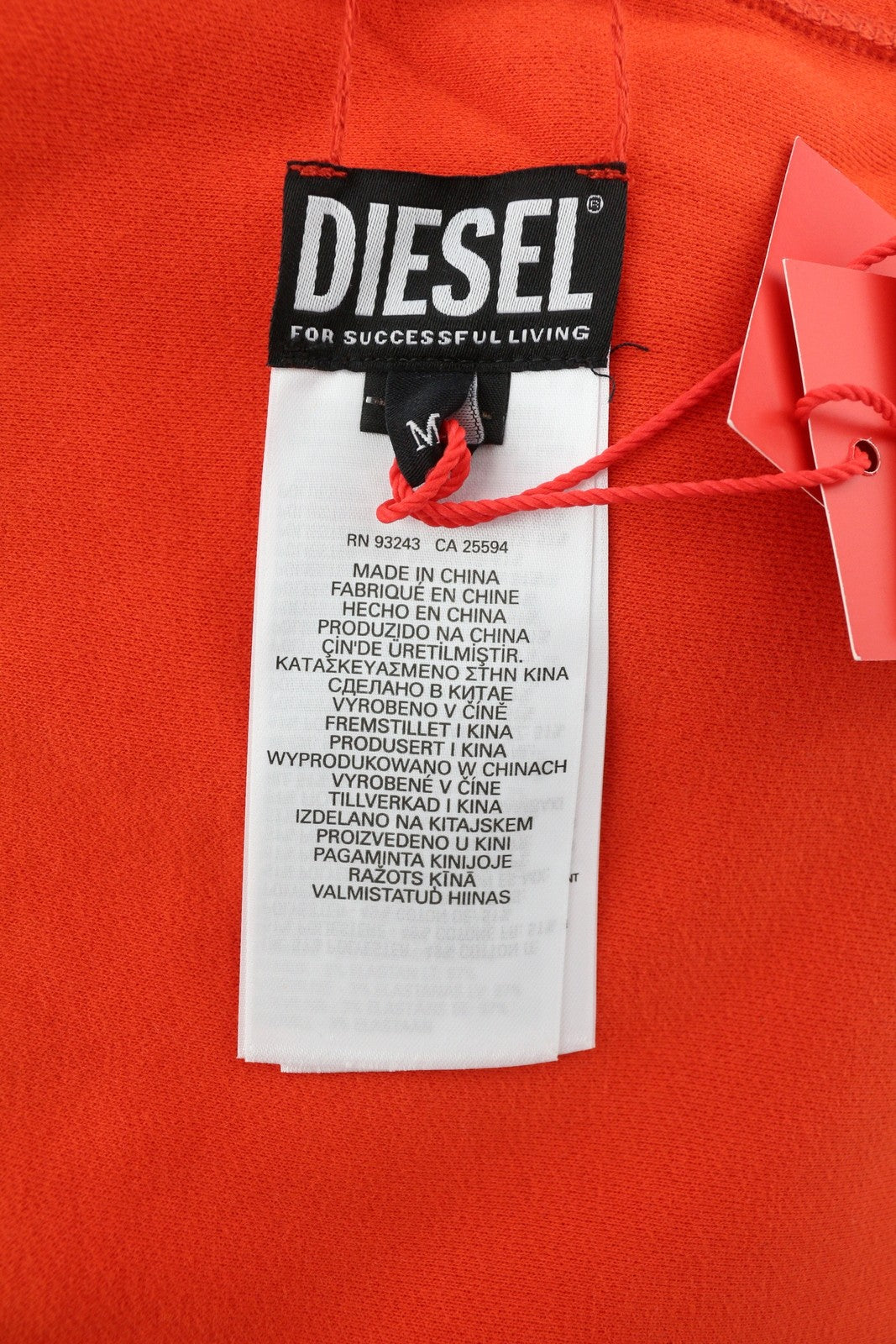 DIESEL S-Mast-Rev Men Sweatshirt M Orange Pullover Crew Neck Fluffy RRP195