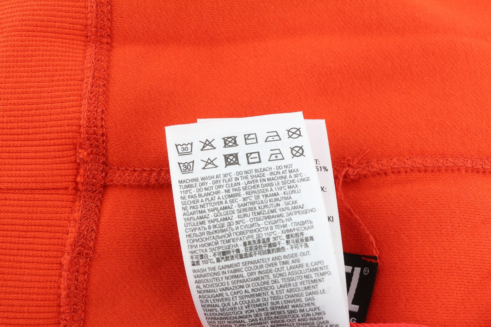 DIESEL S-Mast-Rev Men Sweatshirt M Orange Pullover Crew Neck Fluffy RRP195