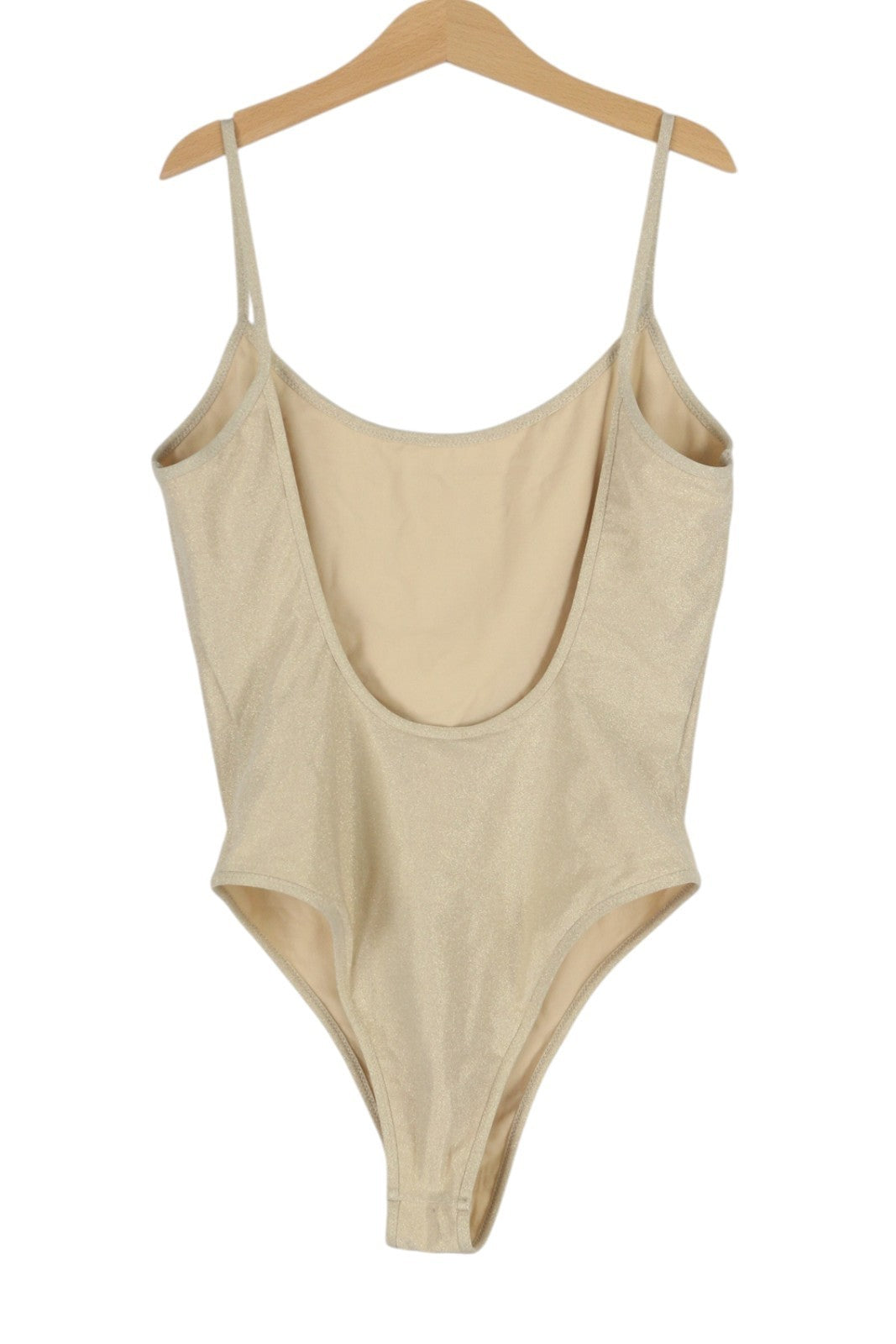 DIESEL Bfsw-Gretel Women Swimsuit XS One Piece RRP€110 Stretch Glitter Beige