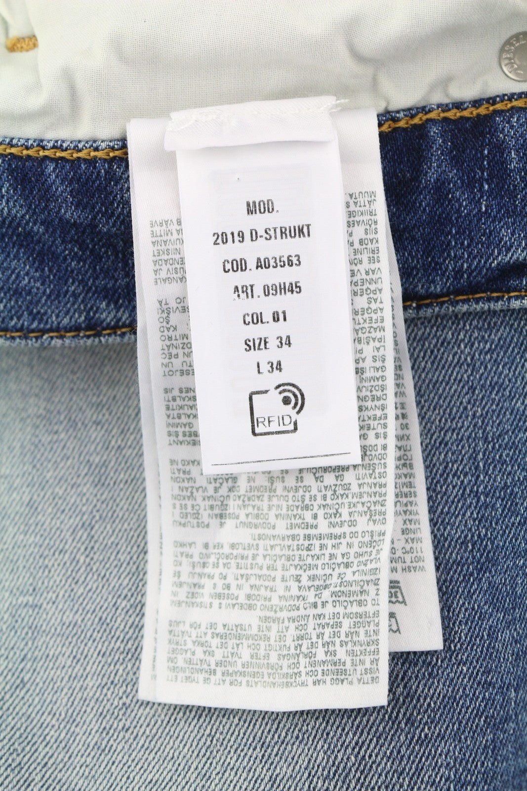 DIESEL 2019 D-Strukt 09H45 Men Jeans W34/L34 Slim  Distress Fade Effect RRP€250