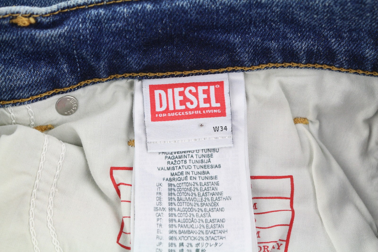 DIESEL 2019 D-Strukt 09H45 Men Jeans W34/L34 Slim  Distress Fade Effect RRP€250