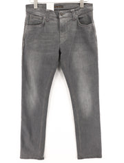 NUDIE JEANS Thin Finn Men Jeans W31/L32 Slim Fit Grey Cotton Stretch Faded