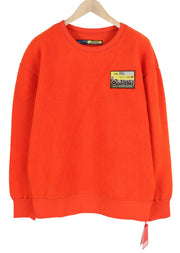 DIESEL S-Mast-Rev Men Sweatshirt XL Orange Pullover Crew Neck Fluffy RRP€195