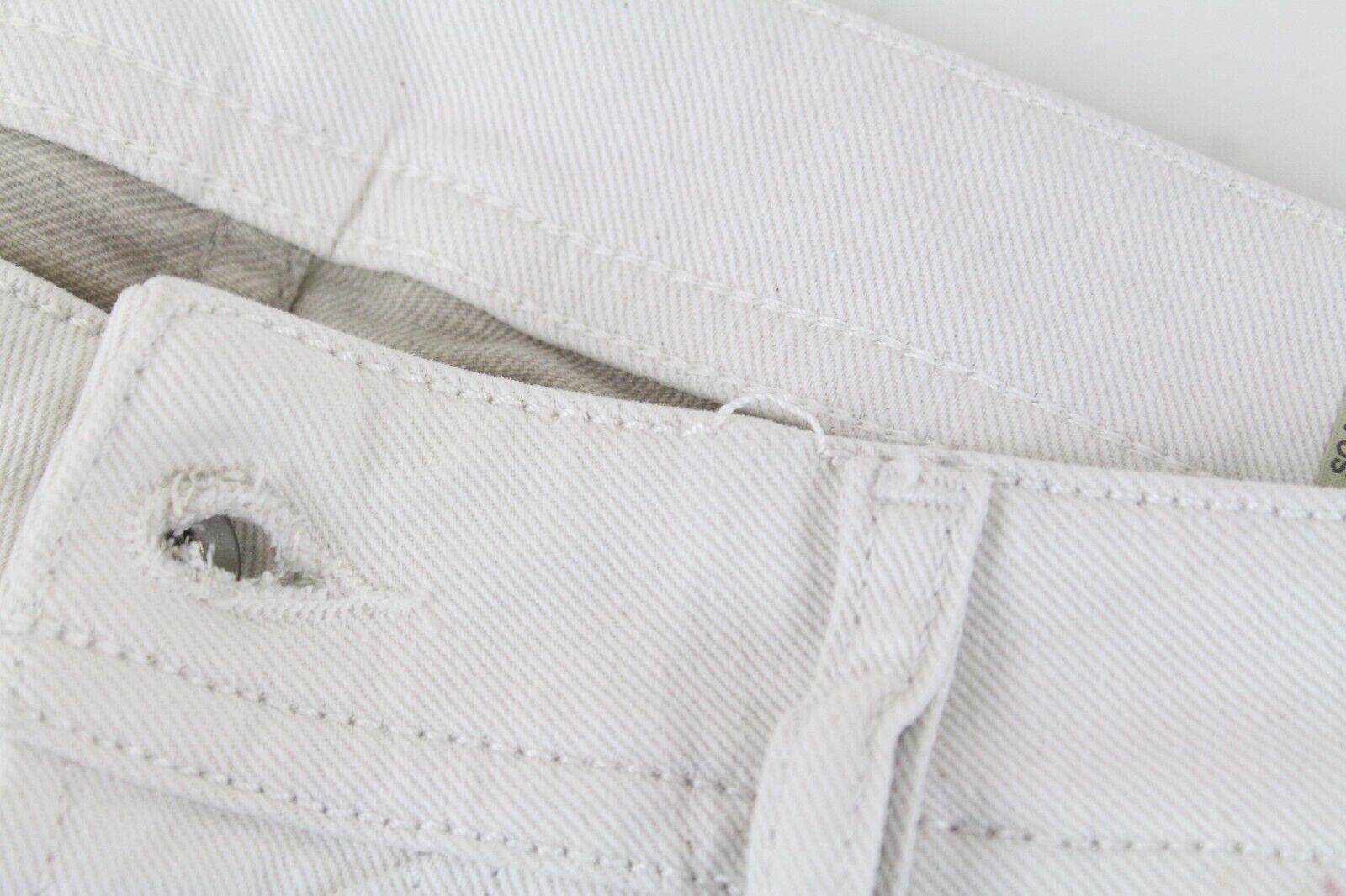 DIESEL Thommer 69DX vyriški džinsai W32/L34 Slim Skinny Ivory spalvos sendintos medvilnės tamprūs kirpimai 