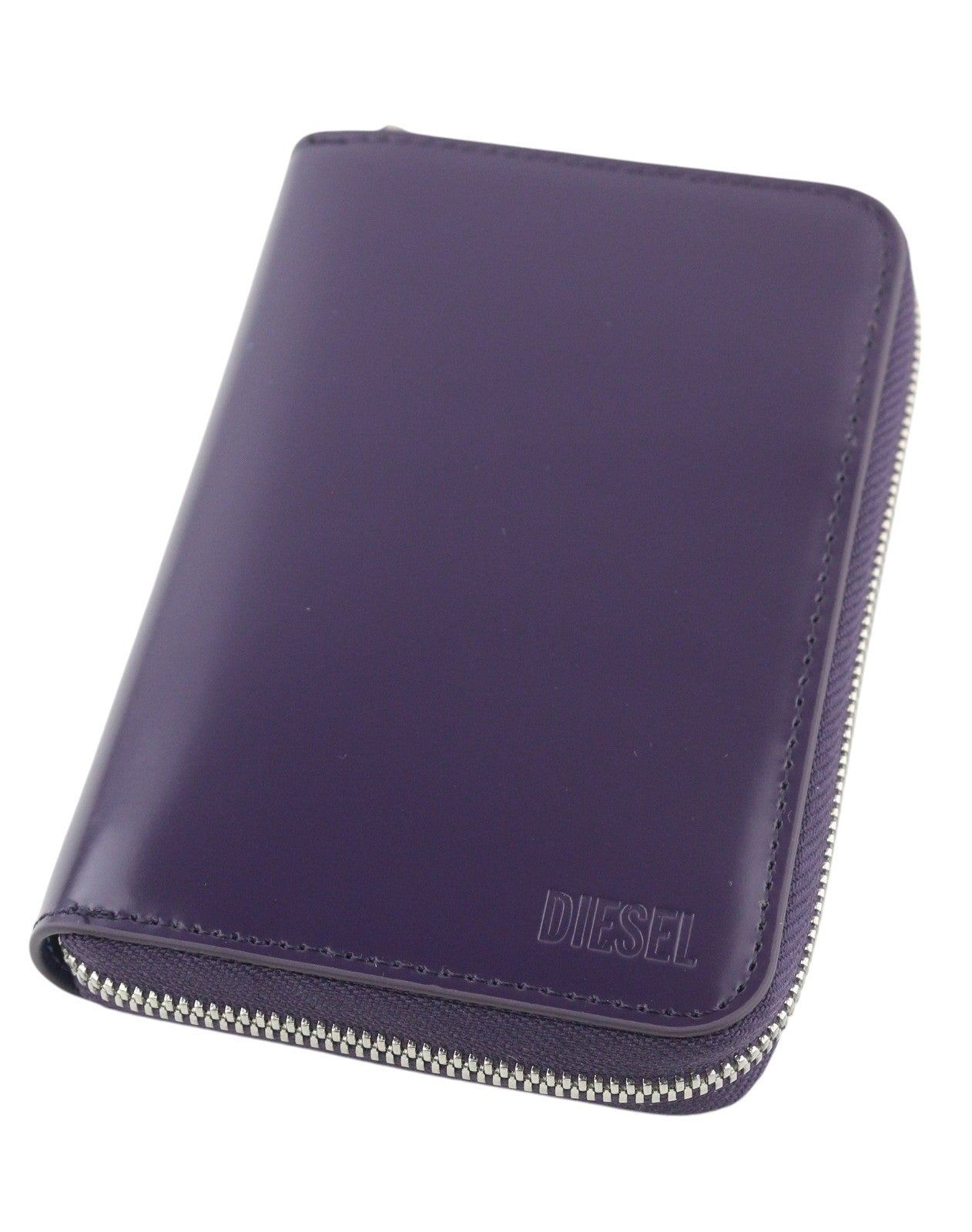 DIESEL Jadda Women Wallet OS  Purple Cow Leather Round Zipper Violet RRP€160