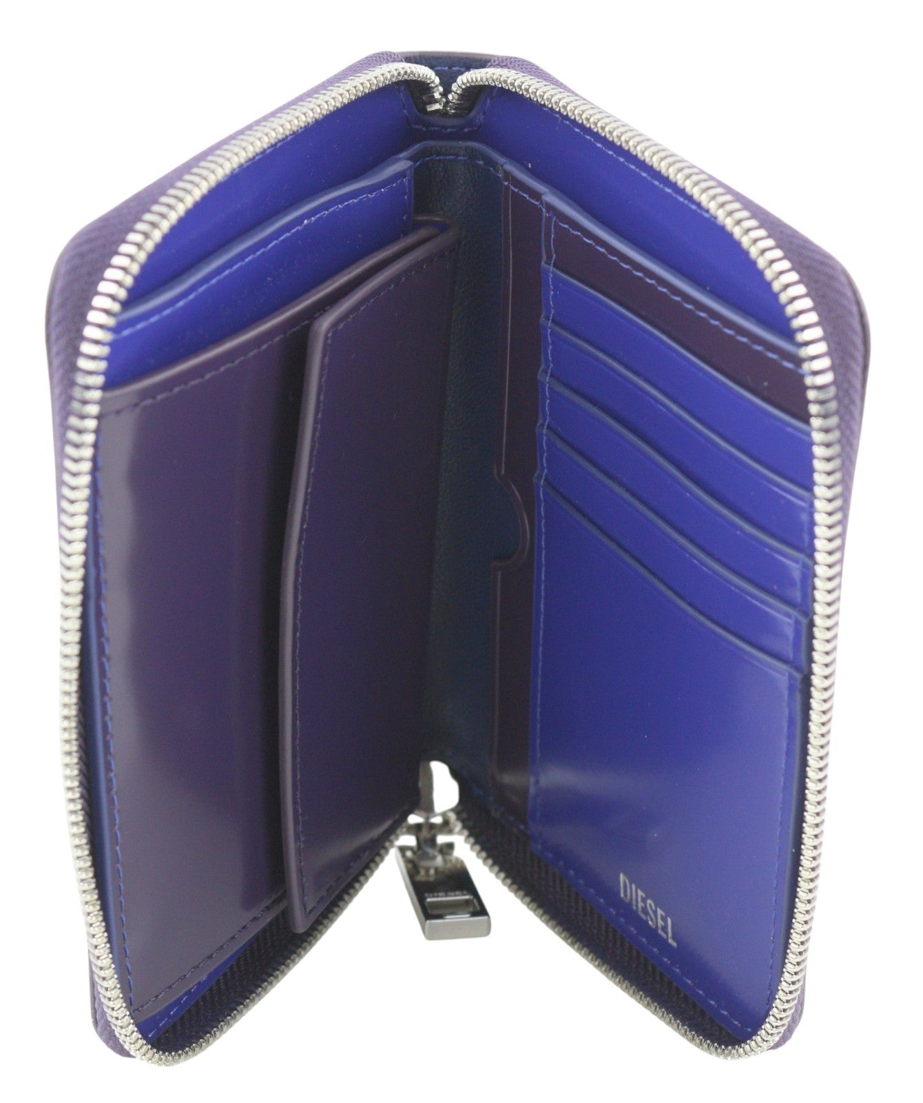 DIESEL Jadda Women Wallet OS  Purple Cow Leather Round Zipper Violet RRP€160