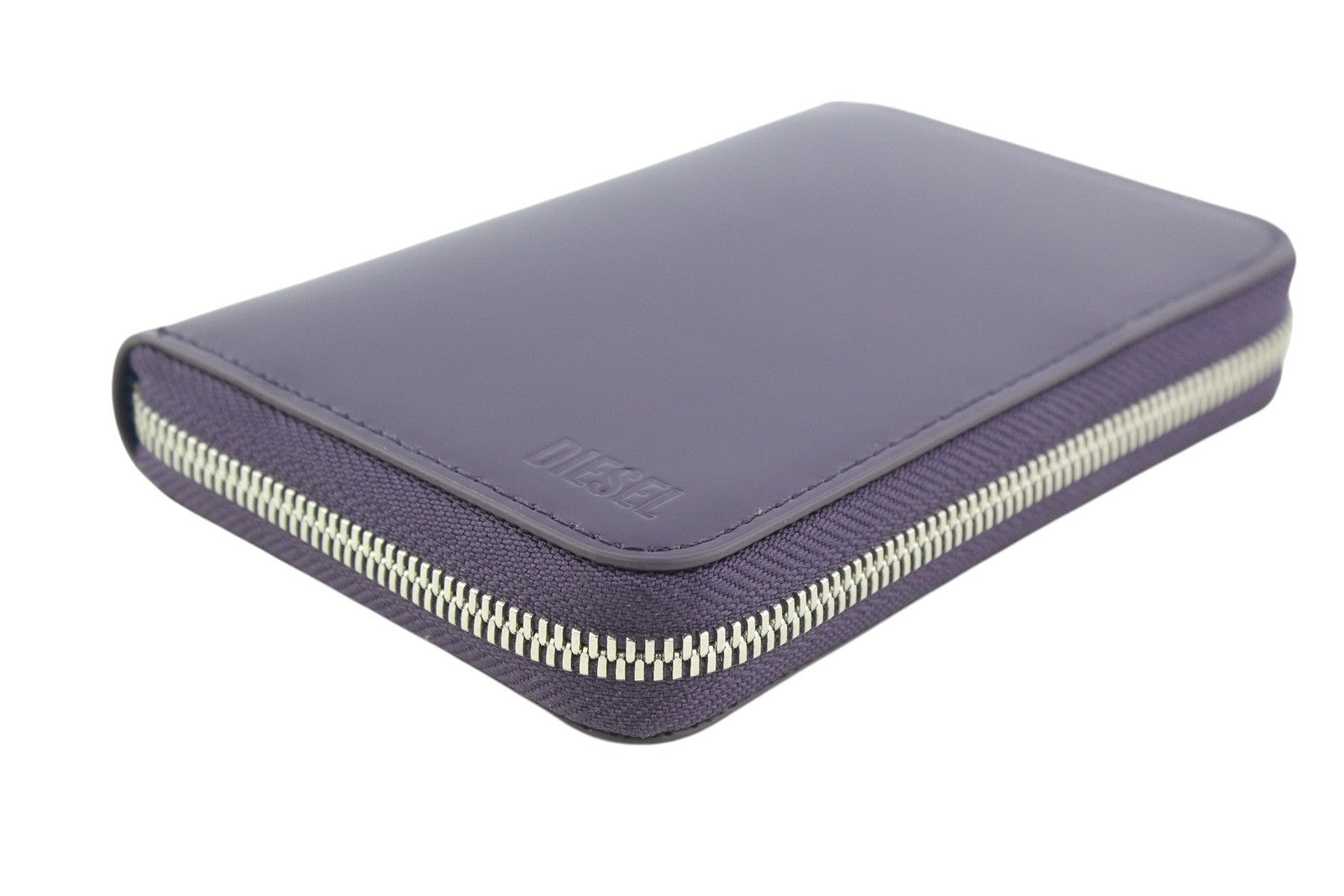 DIESEL Jadda Women Wallet OS  Purple Cow Leather Round Zipper Violet RRP€160