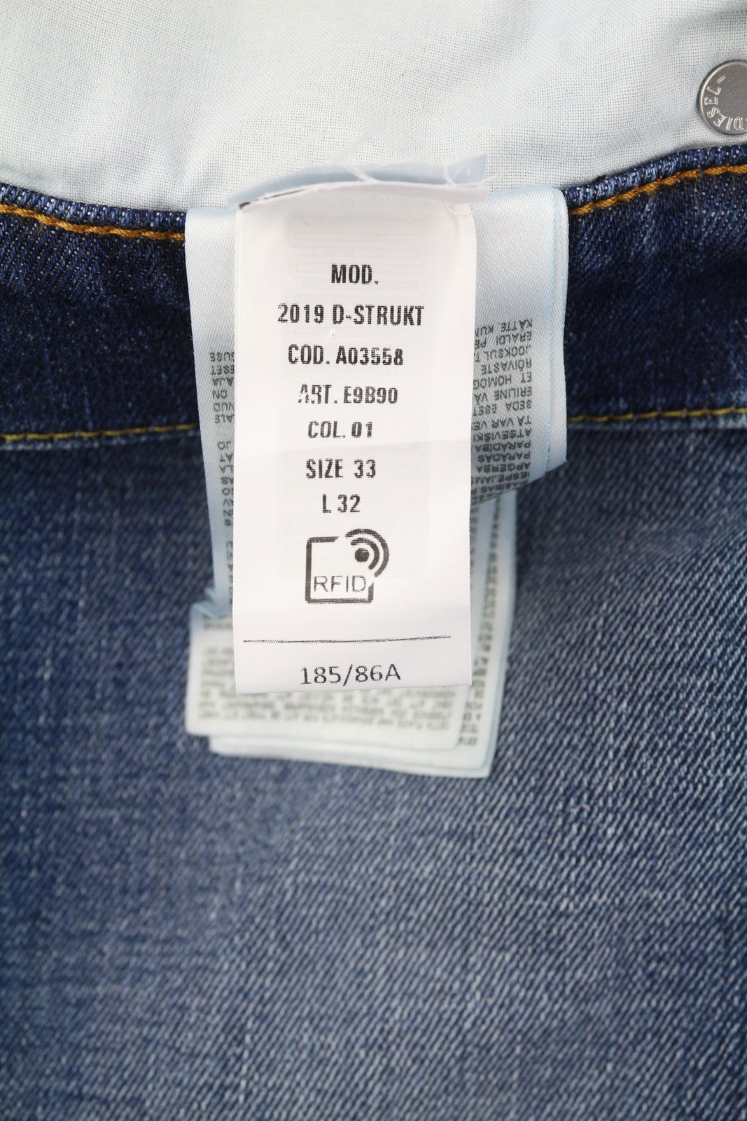 DIESEL 2019 D-Strukt E9B90 Men Jeans W33/L32 Slim  Distress Fade Effect RRP€250