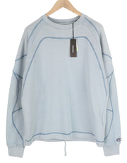 DIESEL S-Ribal Men Sweatshirt L Blue Oversized Pullover Crew Neck Cotton RRP€195